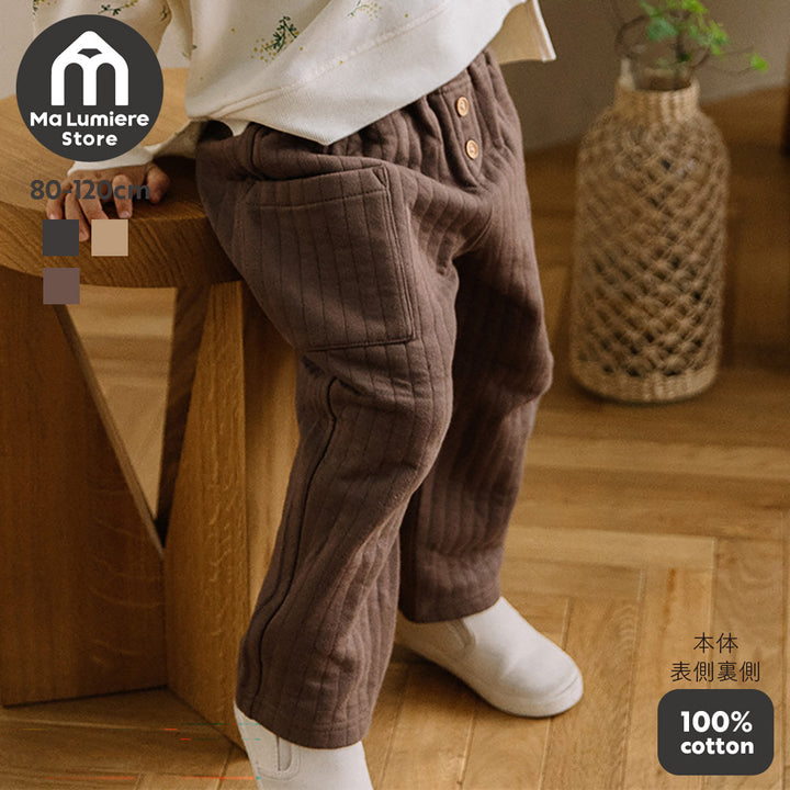 [t.] サイドポケット キルト パンツ