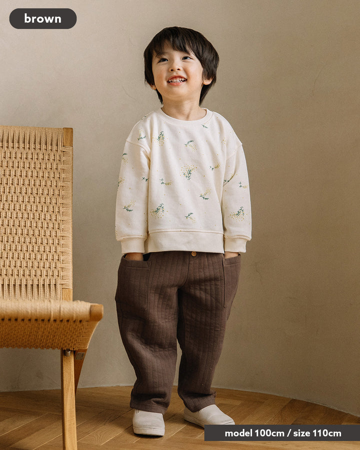 [t.] サイドポケット キルト パンツ