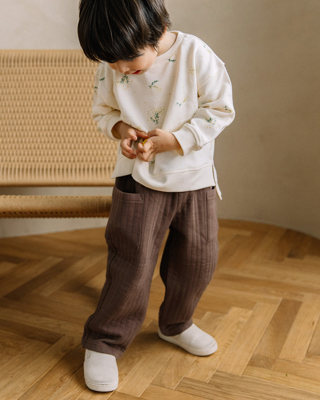 [t.] サイドポケット キルト パンツ