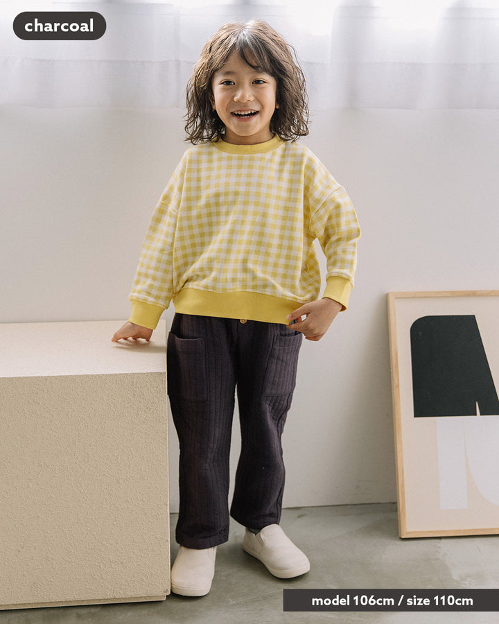 [t.] サイドポケット キルト パンツ