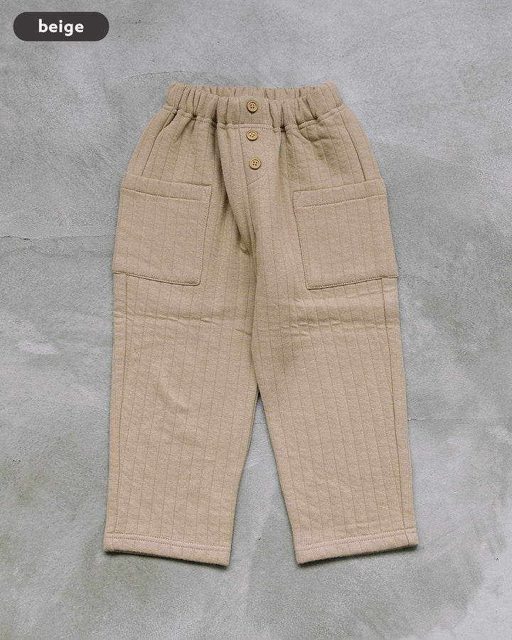 [t.] サイドポケット キルト パンツ