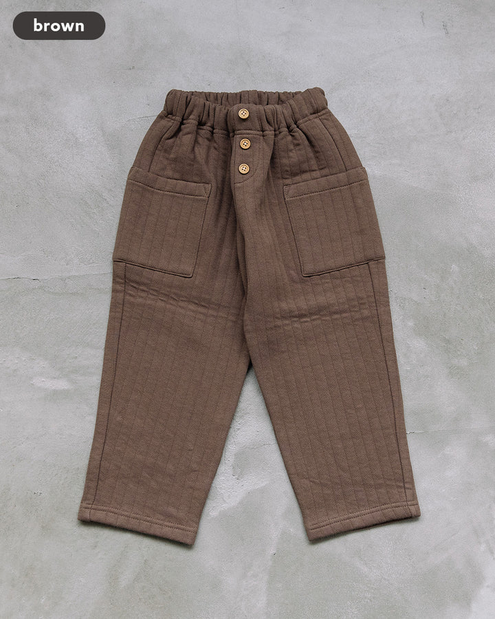 [t.] サイドポケット キルト パンツ