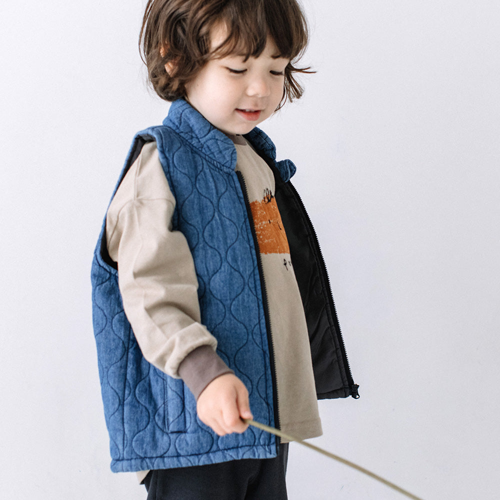 【SALE】[t.] デニム キルト ベスト