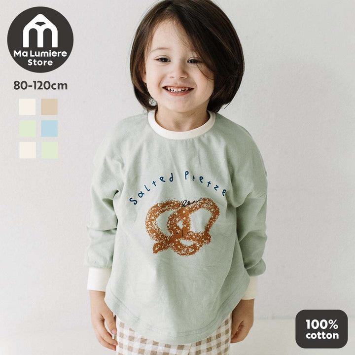 [t.] 袖リブ プリント 長袖 Tシャツ