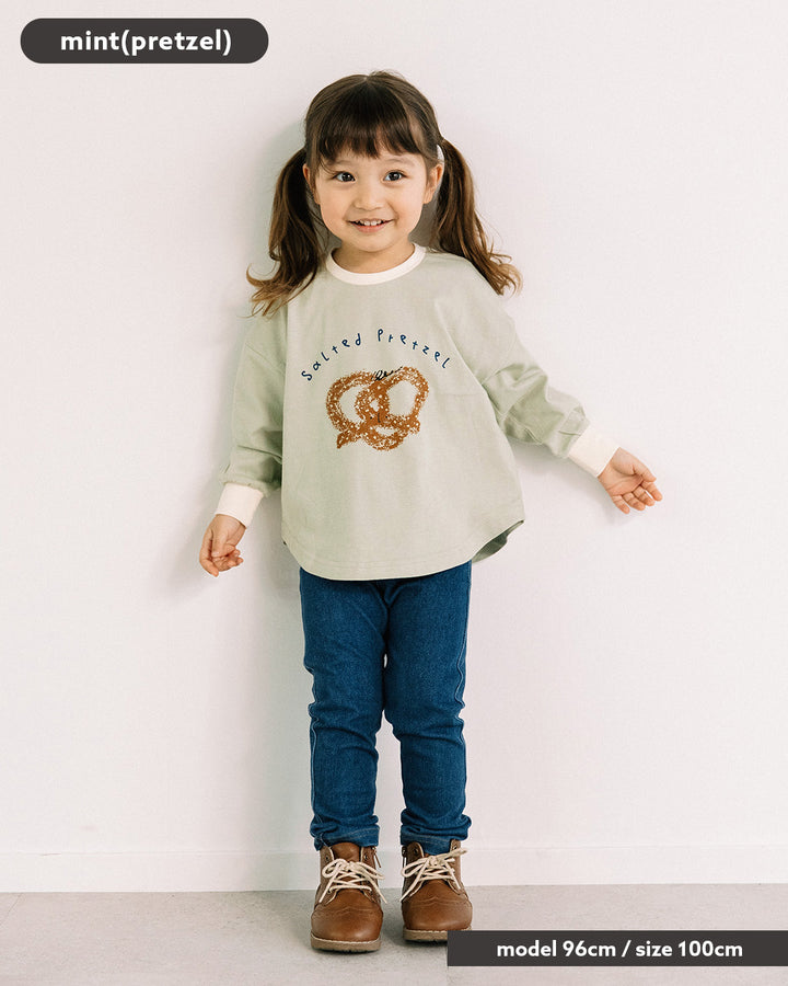 【一部カラーSALE】[t.] 袖リブ プリント長袖Tシャツ