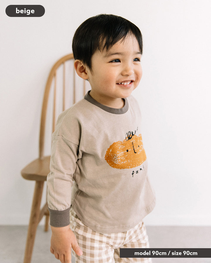 【一部カラーSALE】[t.] 袖リブ プリント長袖Tシャツ