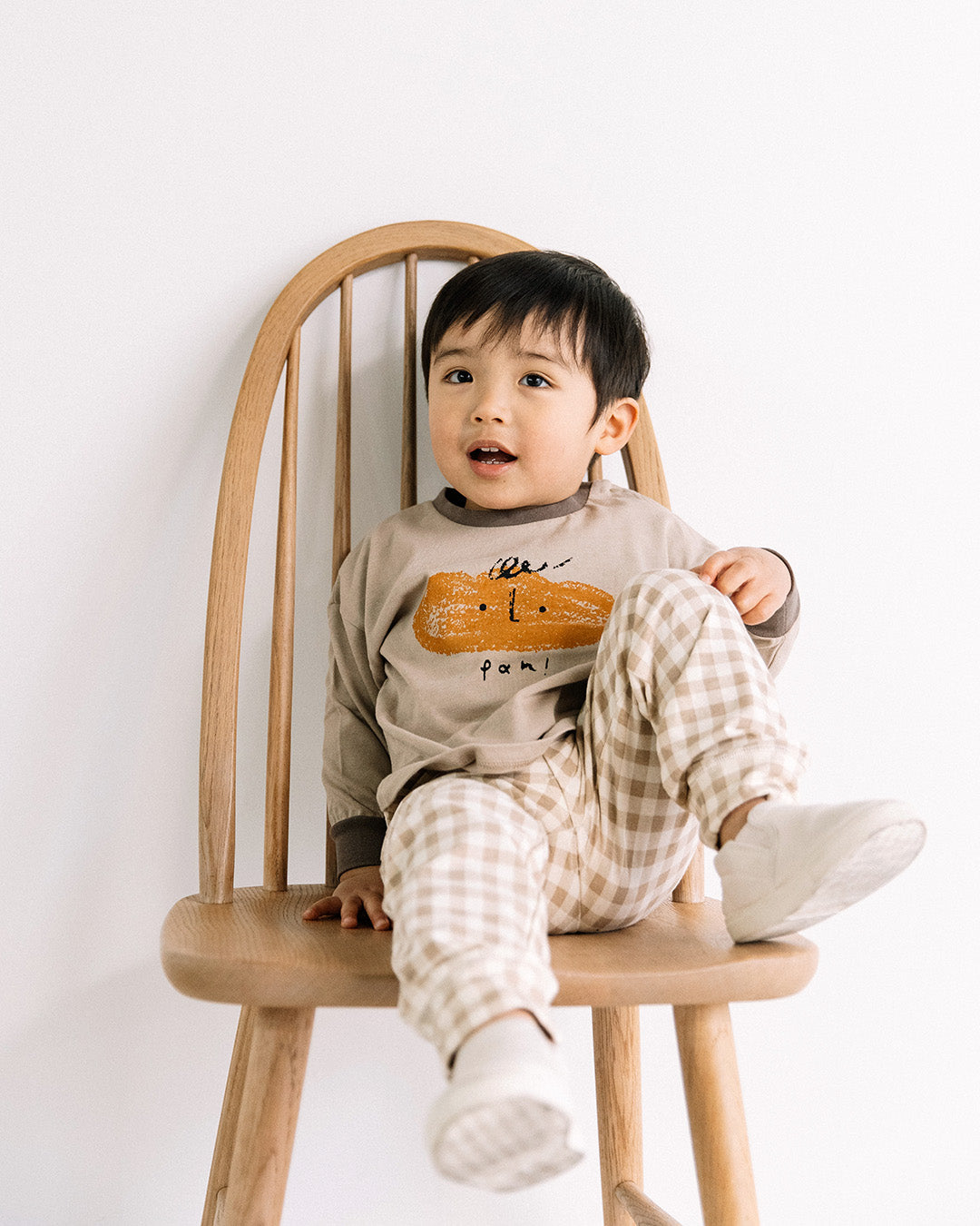 【一部カラーSALE】[t.] 袖リブ プリント長袖Tシャツ