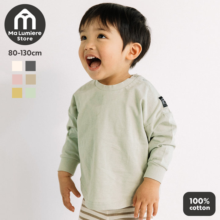 [t.] 無地 袖リブ 長袖 Tシャツ