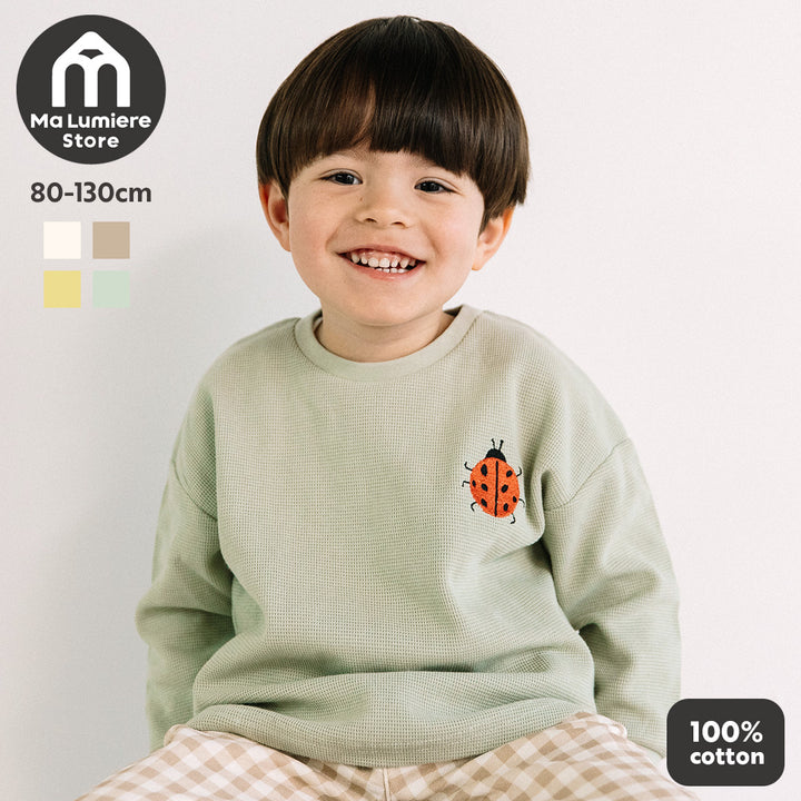 【一部カラーSALE】[t.] ワッフル 刺繍 袖リブ 長袖 Tシャツ