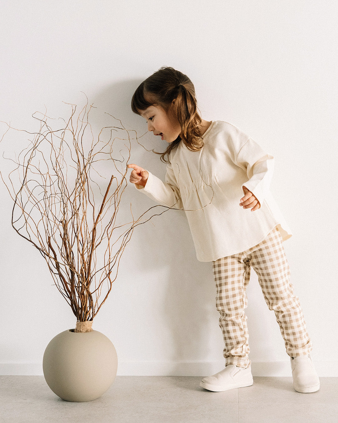 【SALE】[t.] ワッフル ギャザー 長袖 Tシャツ