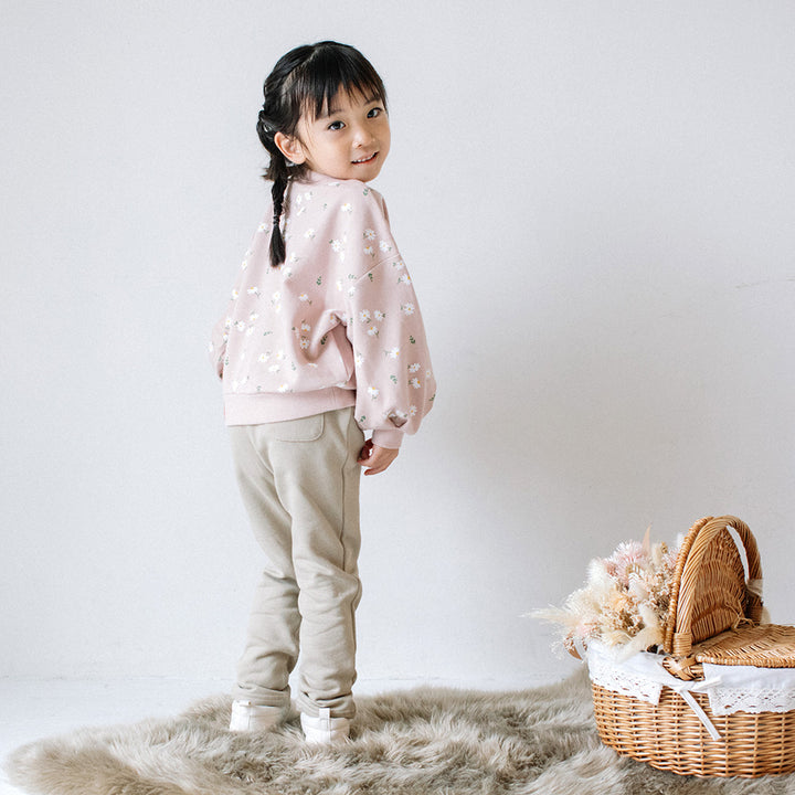 [t.] ぽわん袖 花柄 トレーナー