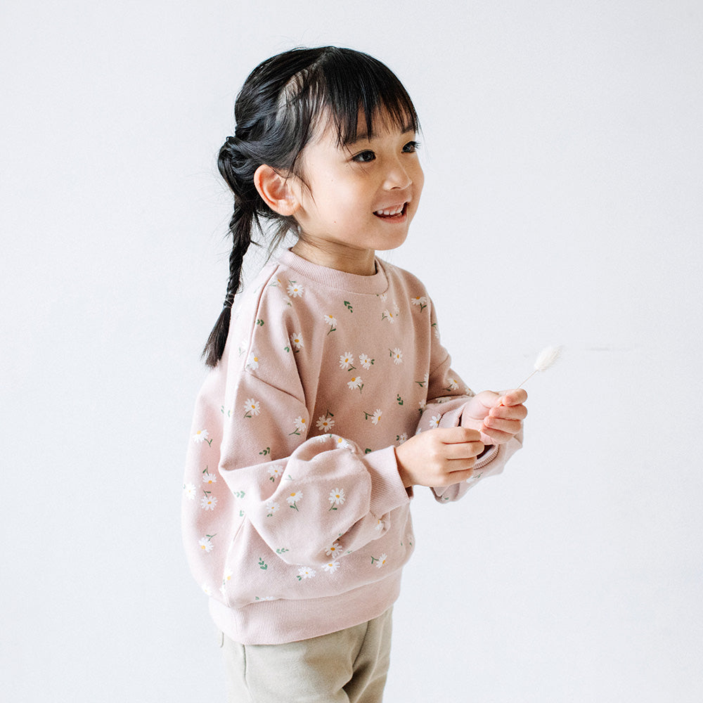 [t.] ぽわん袖 花柄 トレーナー