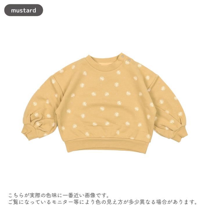 [t.] ぽわん袖 花柄 トレーナー