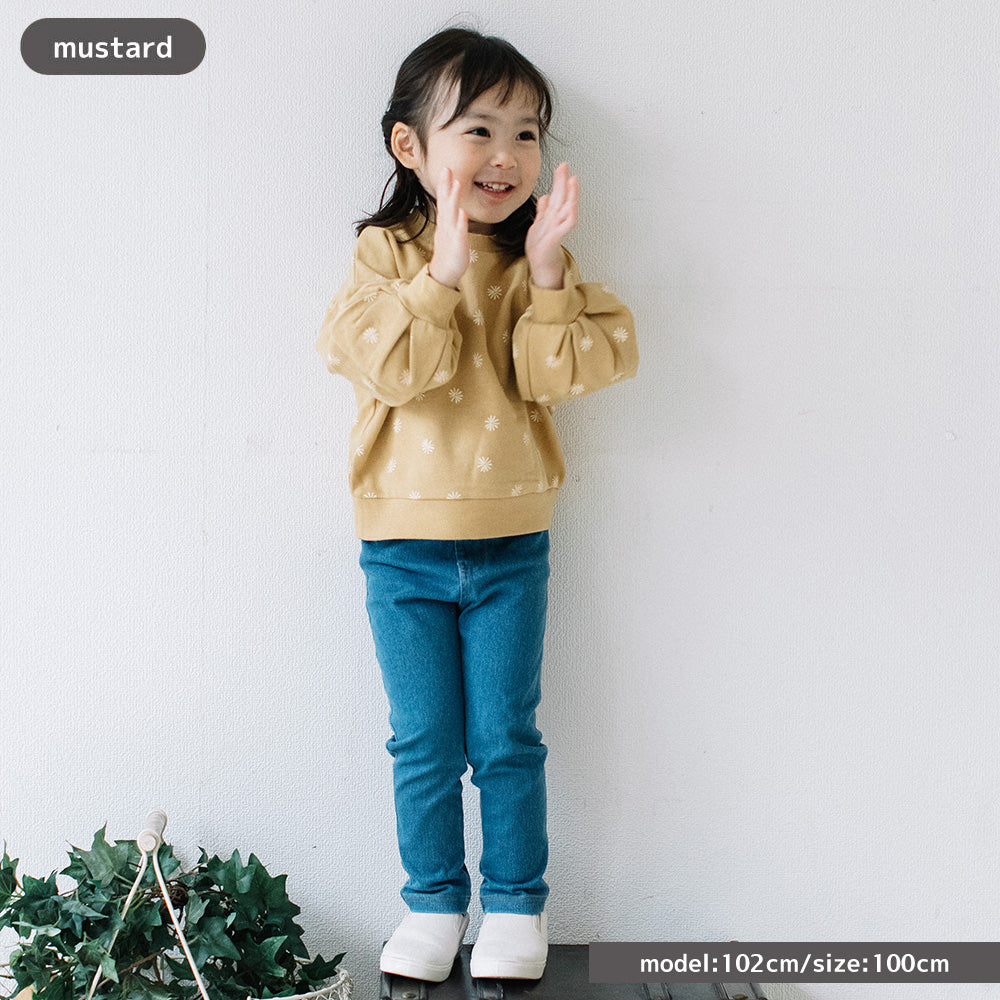 [t.] ぽわん袖 花柄 トレーナー