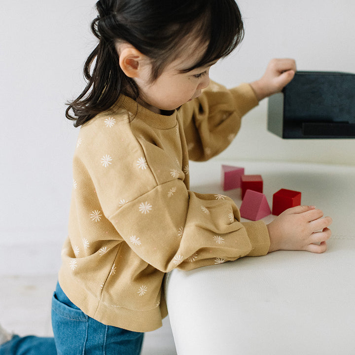 [t.] ぽわん袖 花柄 トレーナー