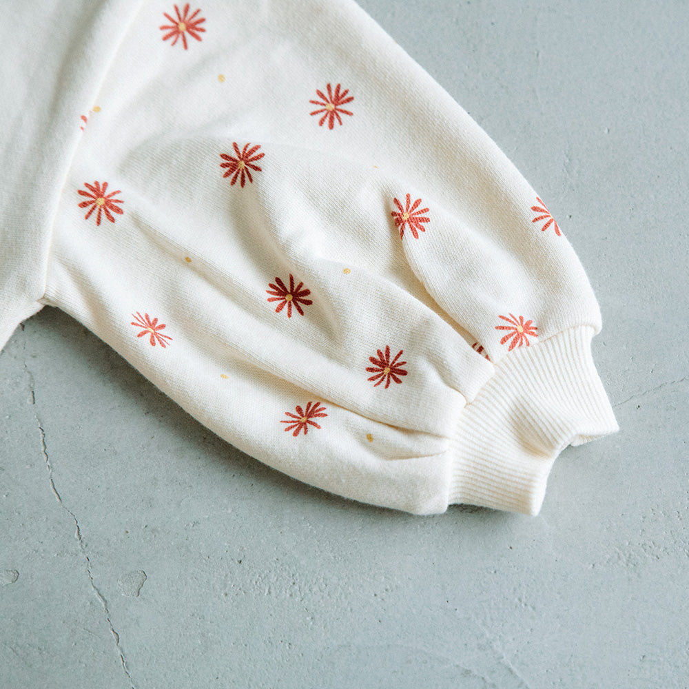 [t.] ぽわん袖 花柄 トレーナー