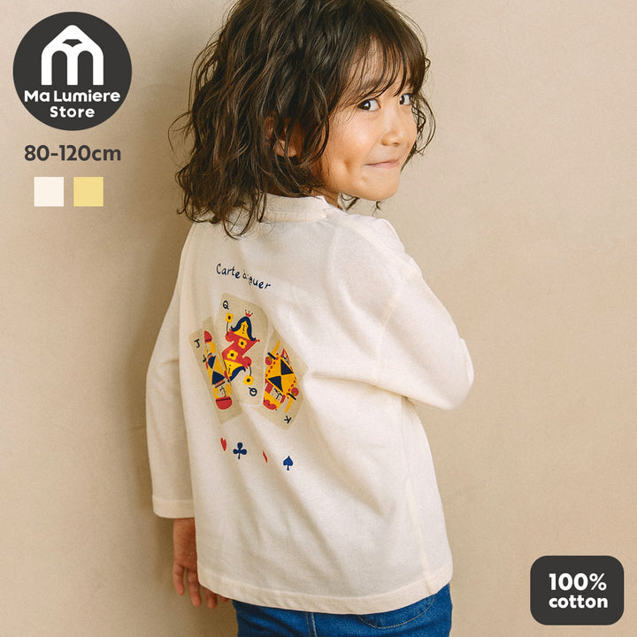 【新作】[t.] ポケット付き前後プリント長袖Tシャツ