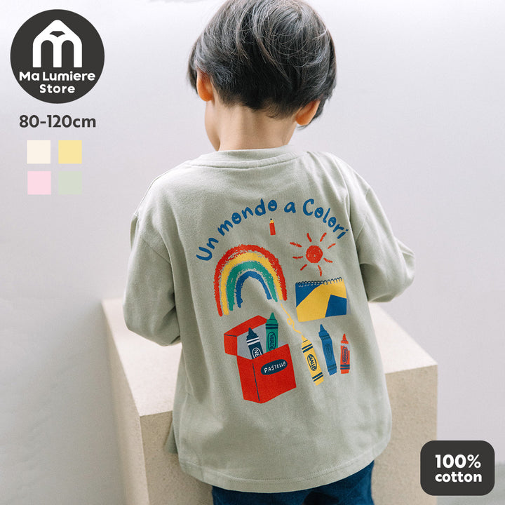 【予約】【新色追加】[t.] ポケット付き前後プリント長袖Tシャツ
