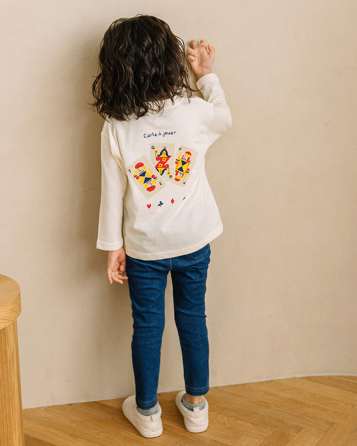 【新作】[t.] ポケット付き前後プリント長袖Tシャツ