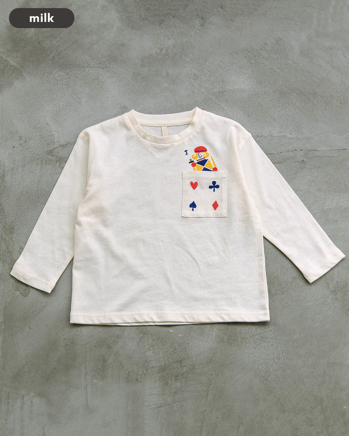 【新作】[t.] ポケット付き前後プリント長袖Tシャツ