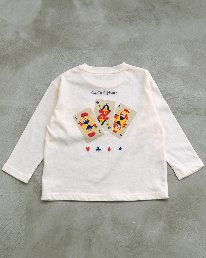 【新作】[t.] ポケット付き前後プリント長袖Tシャツ