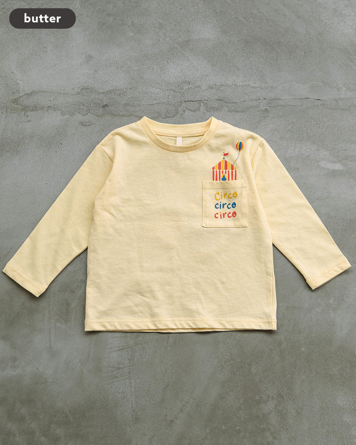 【新作】[t.] ポケット付き前後プリント長袖Tシャツ