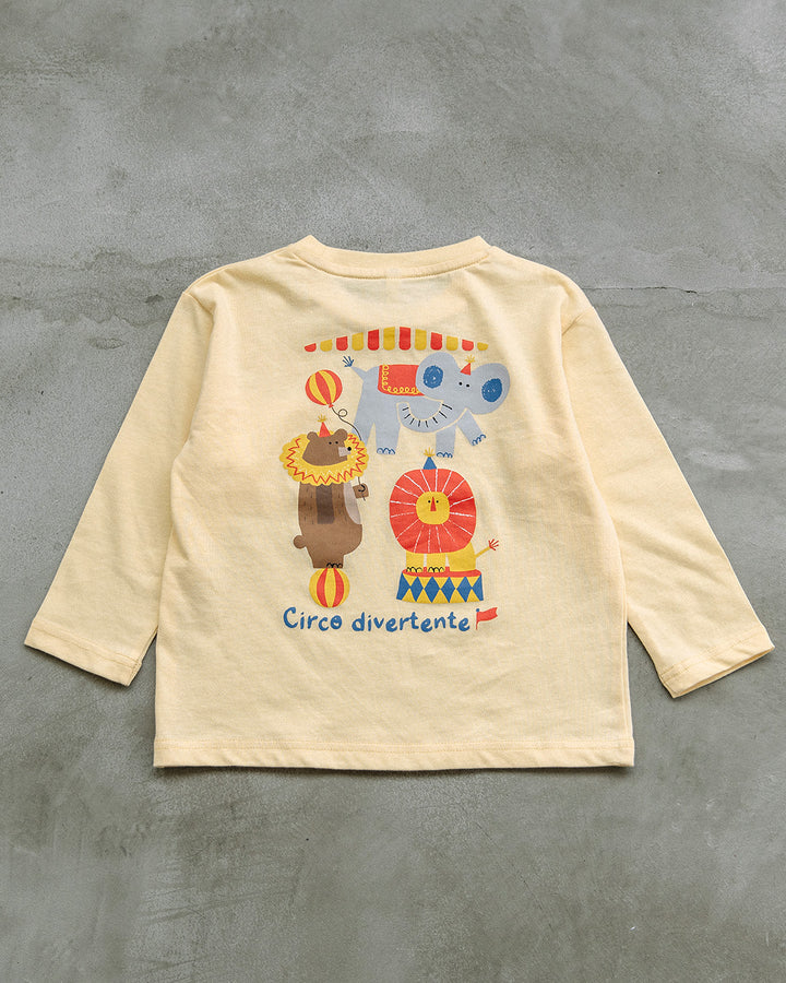 【新作】[t.] ポケット付き前後プリント長袖Tシャツ