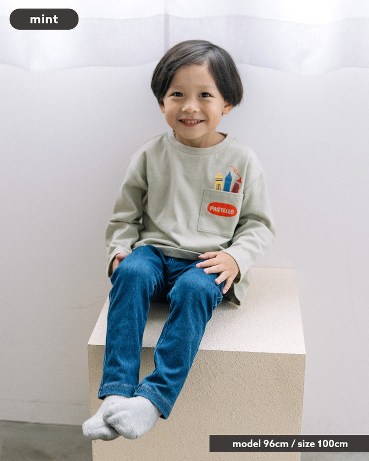 【予約】【新色追加】[t.] ポケット付き前後プリント長袖Tシャツ