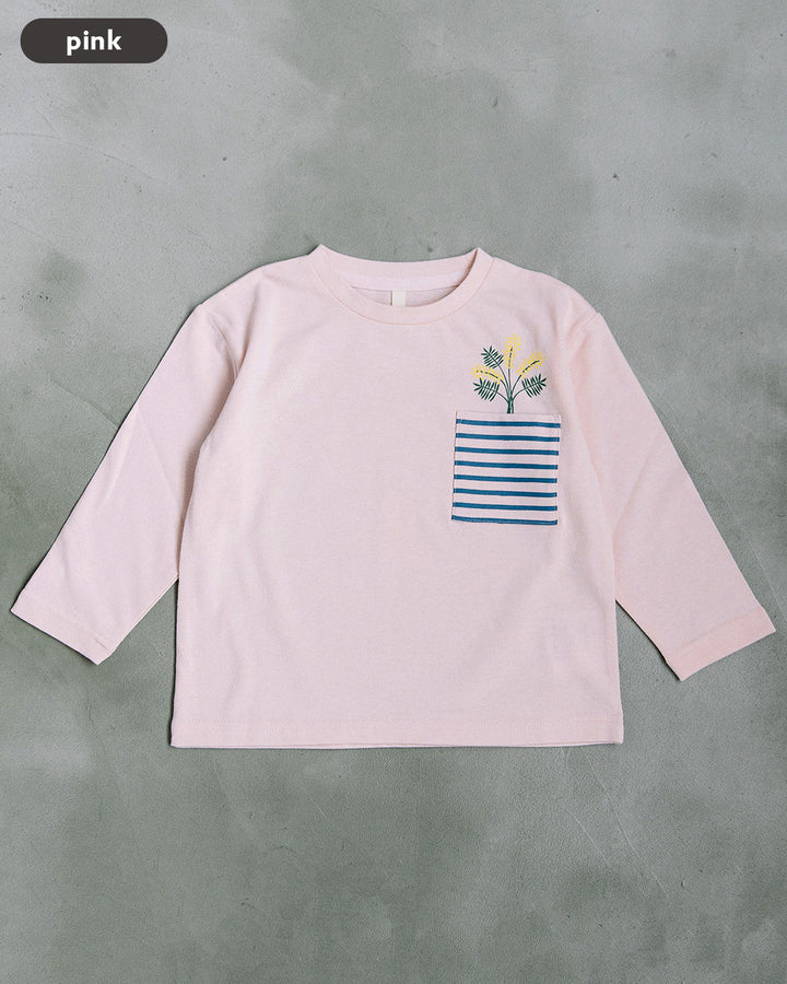 【予約】【新色追加】[t.] ポケット付き前後プリント長袖Tシャツ