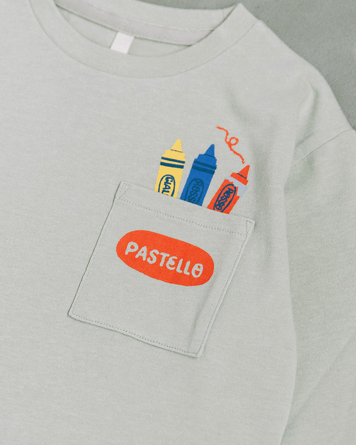 【予約】【新色追加】[t.] ポケット付き前後プリント長袖Tシャツ