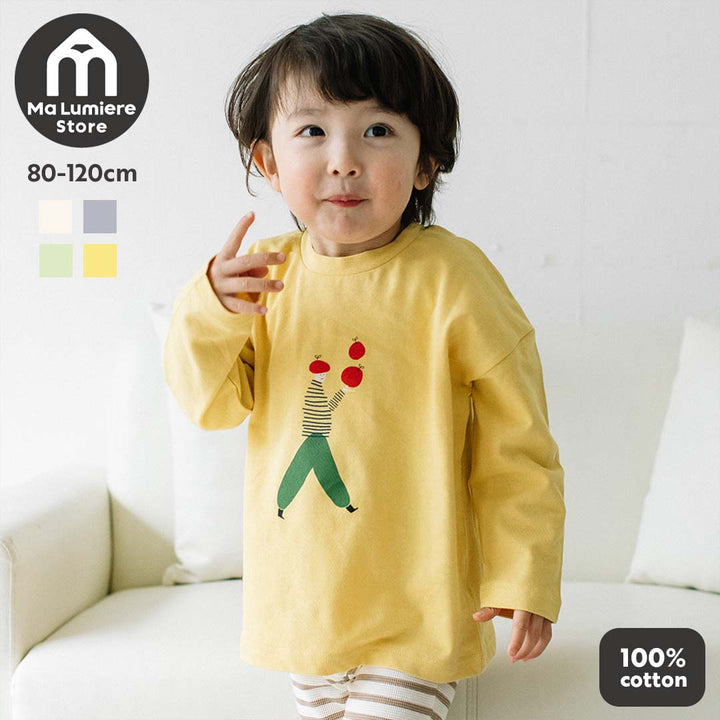 [t.] ゆる プリント 長袖 Tシャツ