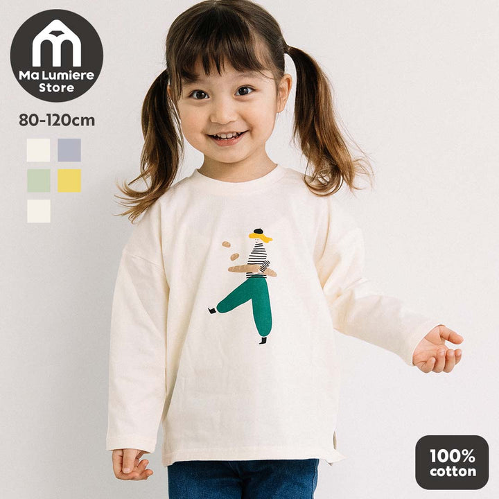 【再入荷】[t.] ゆる プリント 長袖 Tシャツ