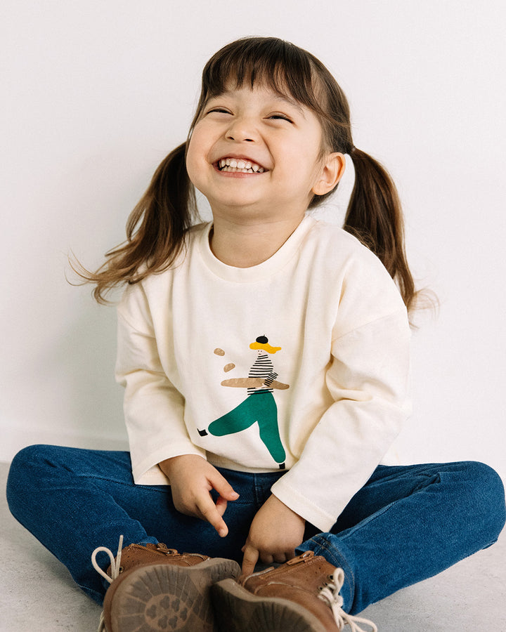 【再入荷】[t.] ゆる プリント 長袖 Tシャツ