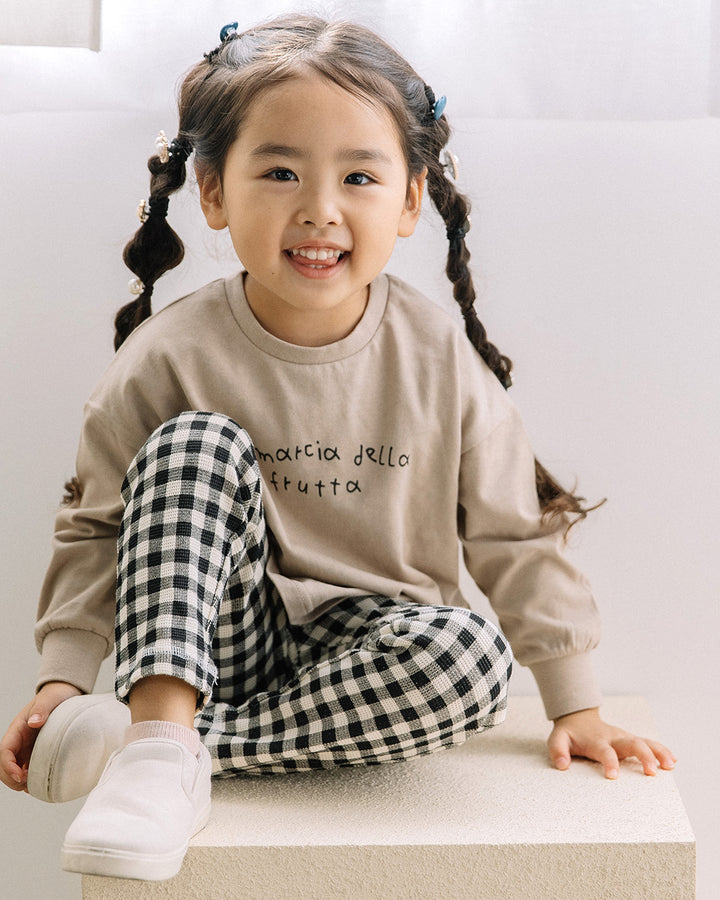 【新色先行販売】[t.] たべもの前後プリント長袖 Tシャツ