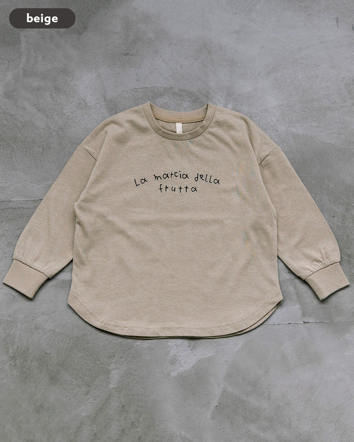 【新色先行販売】[t.] たべもの前後プリント長袖 Tシャツ