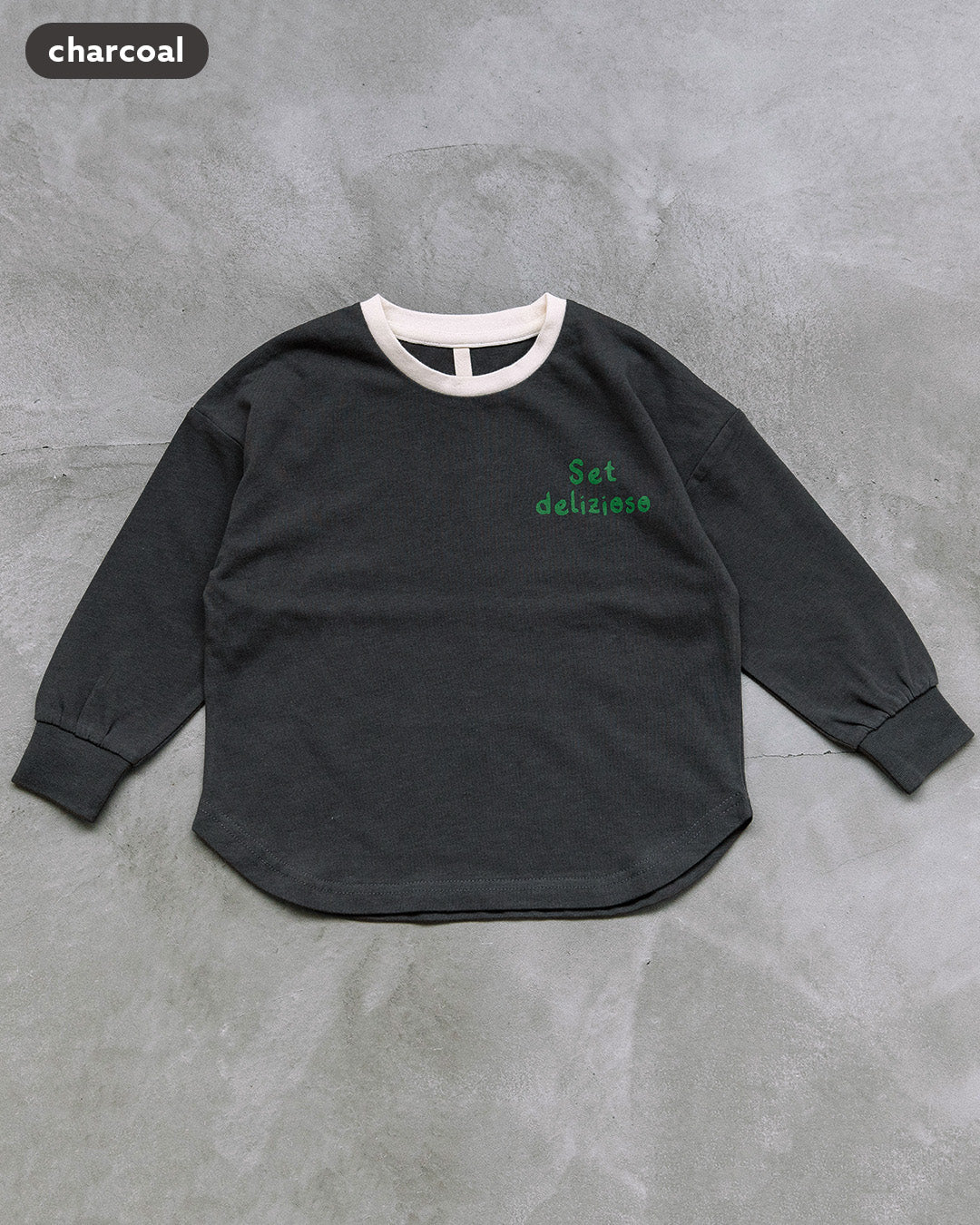 【新色先行販売】[t.] たべもの前後プリント長袖 Tシャツ