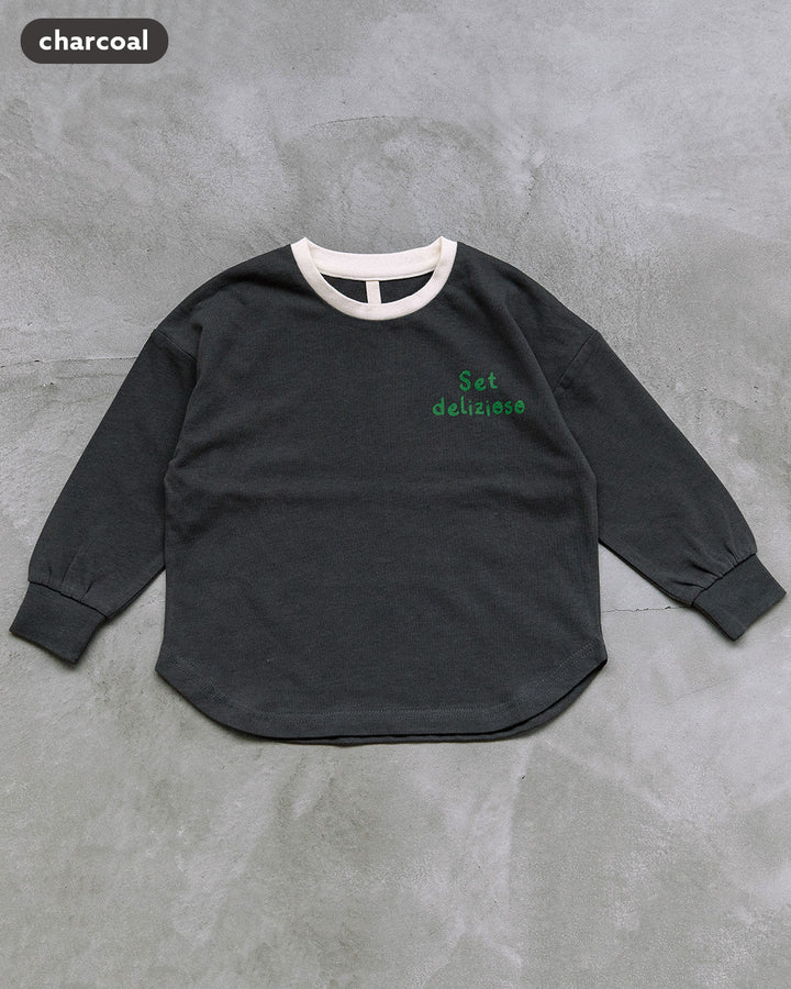 【新色先行販売】[t.] たべもの前後プリント長袖 Tシャツ
