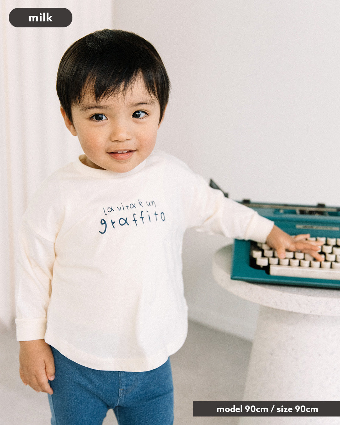 【再入荷】[t.] たべもの前後プリント長袖 Tシャツ