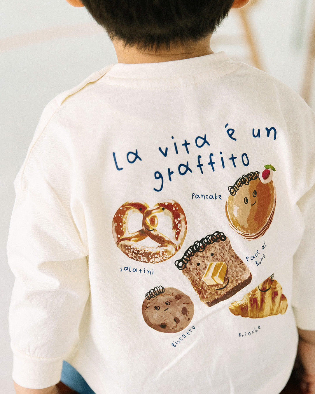 【SALE】[t.] たべもの前後プリント長袖 Tシャツ