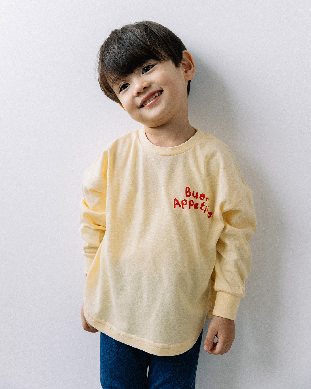 【予約】【新色追加】[t.] たべもの前後プリント長袖 Tシャツ