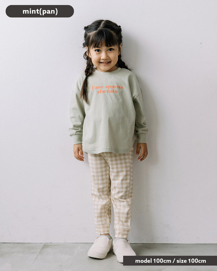 【予約】【新色追加】[t.] たべもの前後プリント長袖 Tシャツ