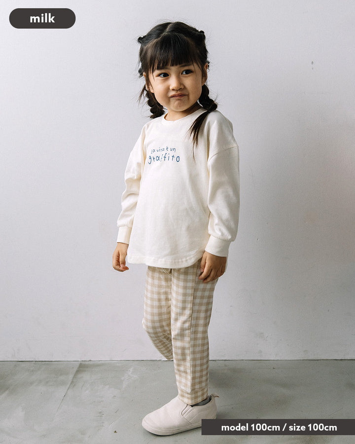 【予約】【新色追加】[t.] たべもの前後プリント長袖 Tシャツ