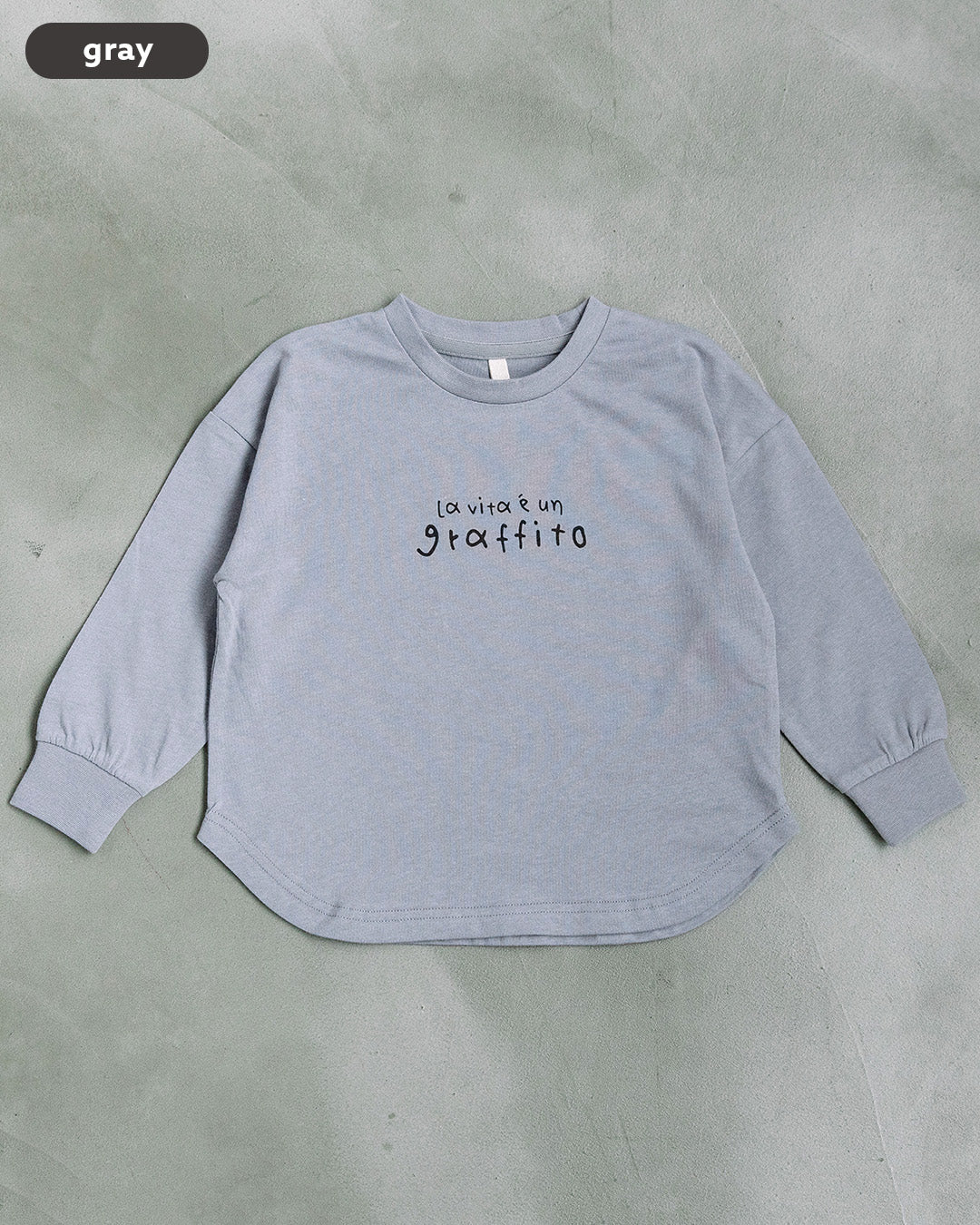 【予約】【新色追加】[t.] たべもの前後プリント長袖 Tシャツ