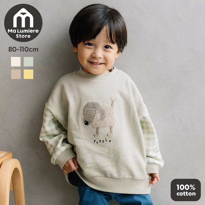 【新色追加】[t.] サガラ 刺繍 切替 トレーナー