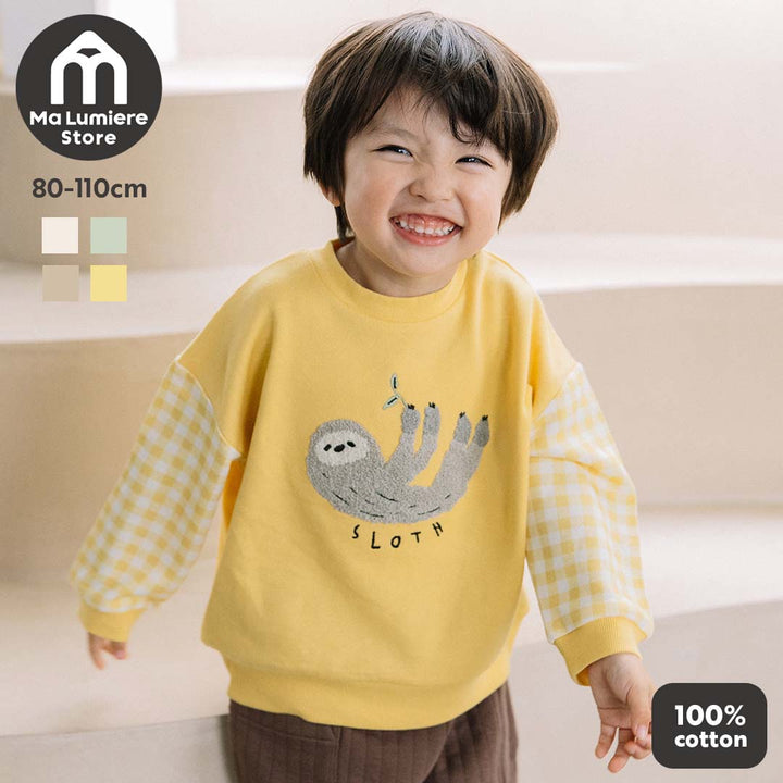 【新色追加】[t.] サガラ 刺繍 切替 トレーナー