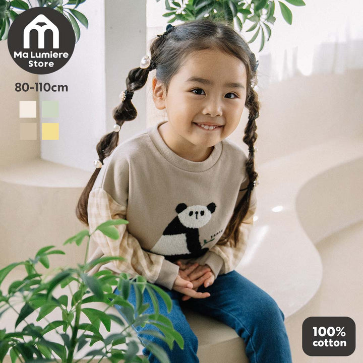 【SALE】[t.] サガラ 刺繍 切替 トレーナー