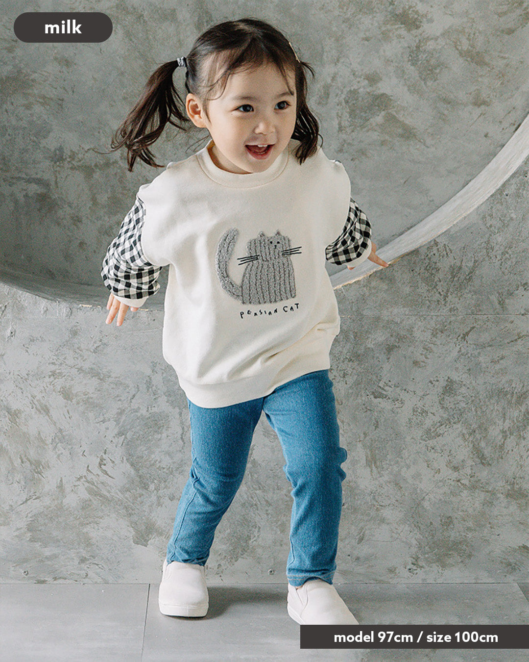 【新色追加】[t.] サガラ 刺繍 切替 トレーナー