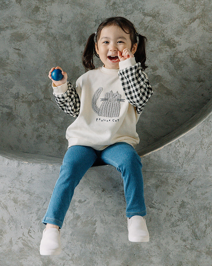 【新色追加】[t.] サガラ 刺繍 切替 トレーナー