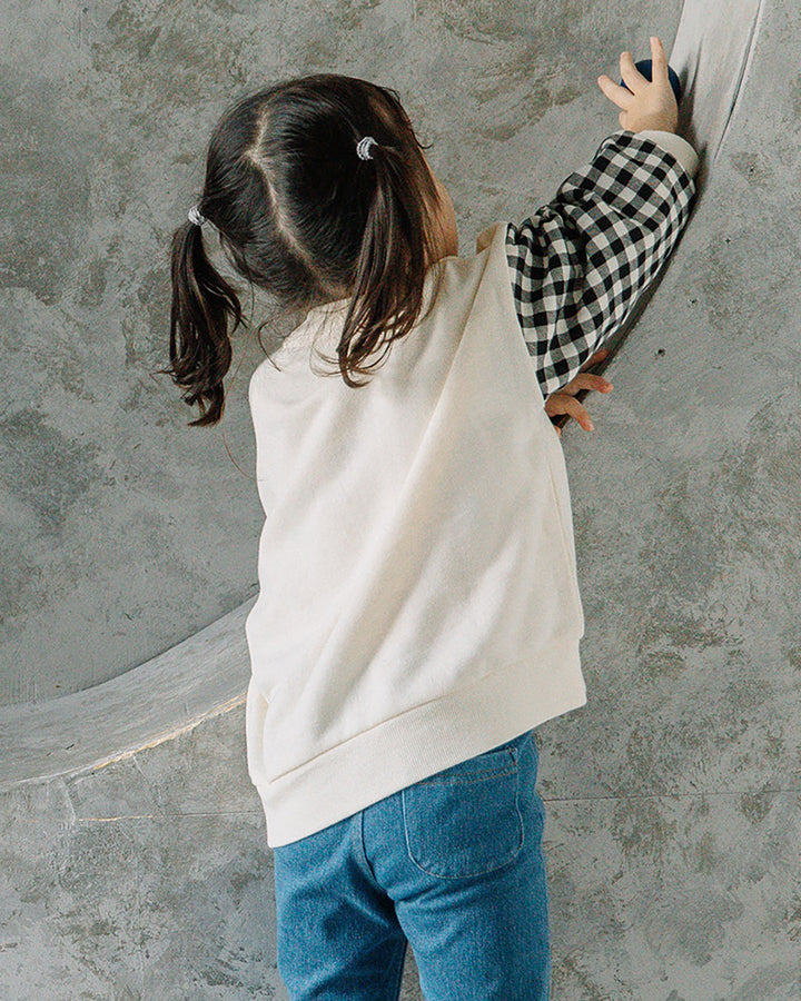 【新色追加】[t.] サガラ 刺繍 切替 トレーナー