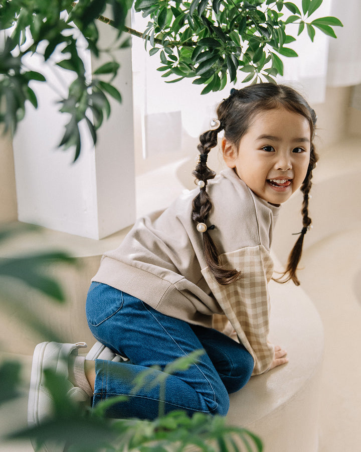 【新色追加】[t.] サガラ 刺繍 切替 トレーナー